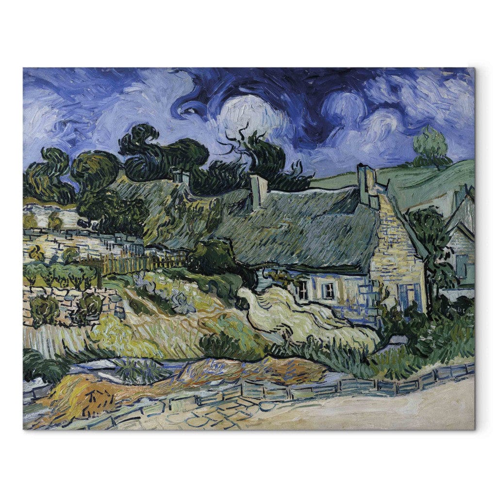 Gleznas reprodukcija - Vincent van Gogh - Strawdecked houses in Cordeville, Auverssur -Oise G-ART