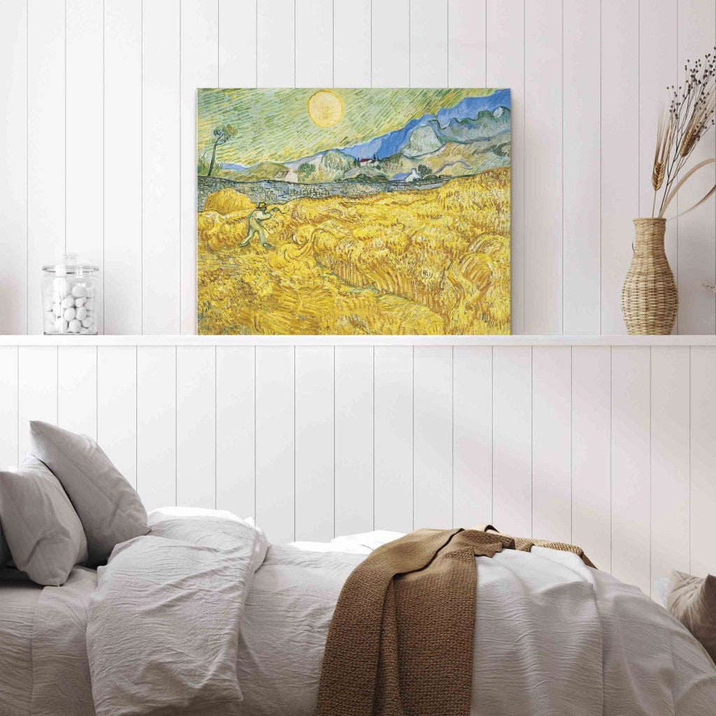 Gleznas reprodukcija - Vincent van Gogh - Wheat Field Behind Saint -Paul Hospital with a Reaper G-ART