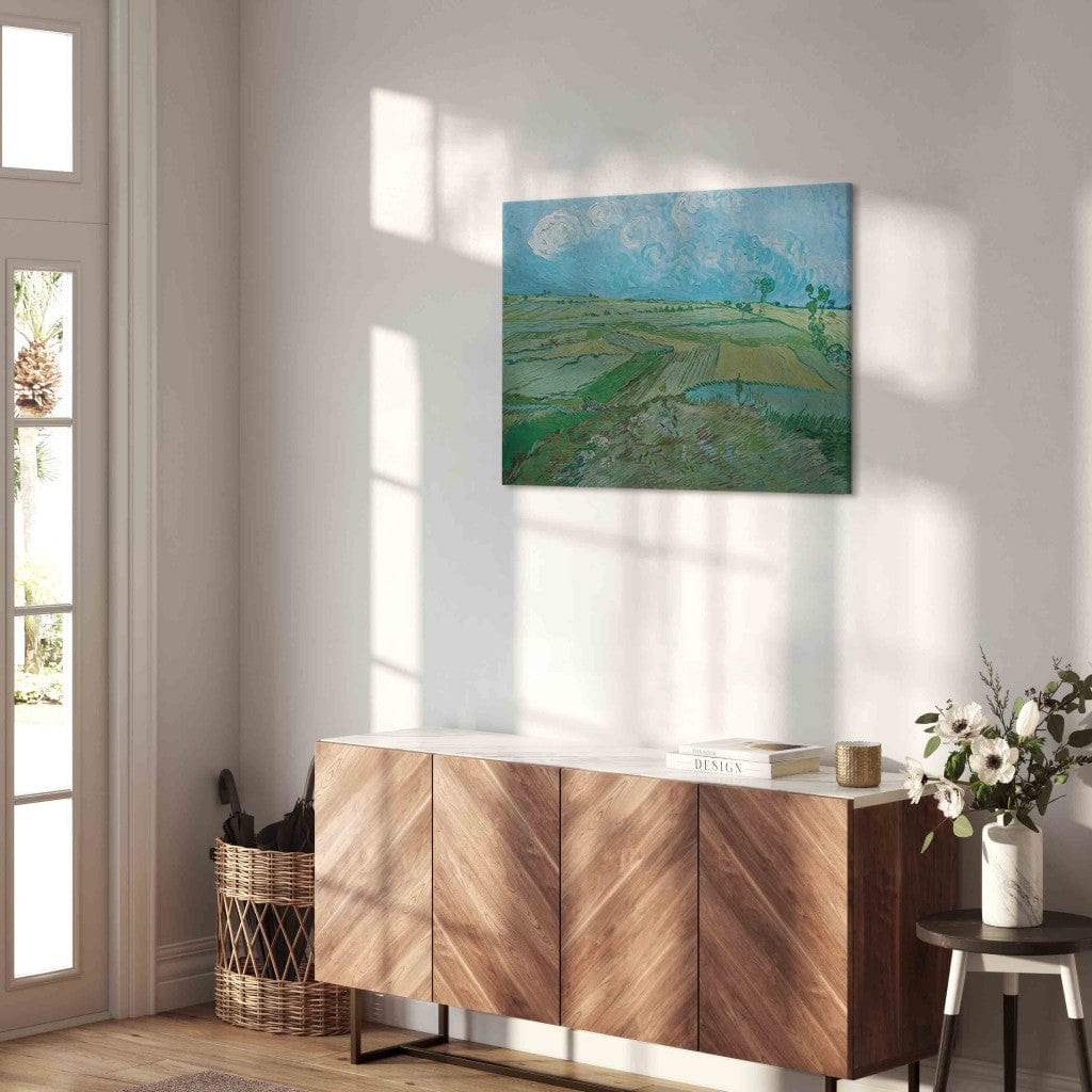 Gleznas reprodukcija - Vincent van Gogh - Wheatfields in Auvers with rainclouds G-ART