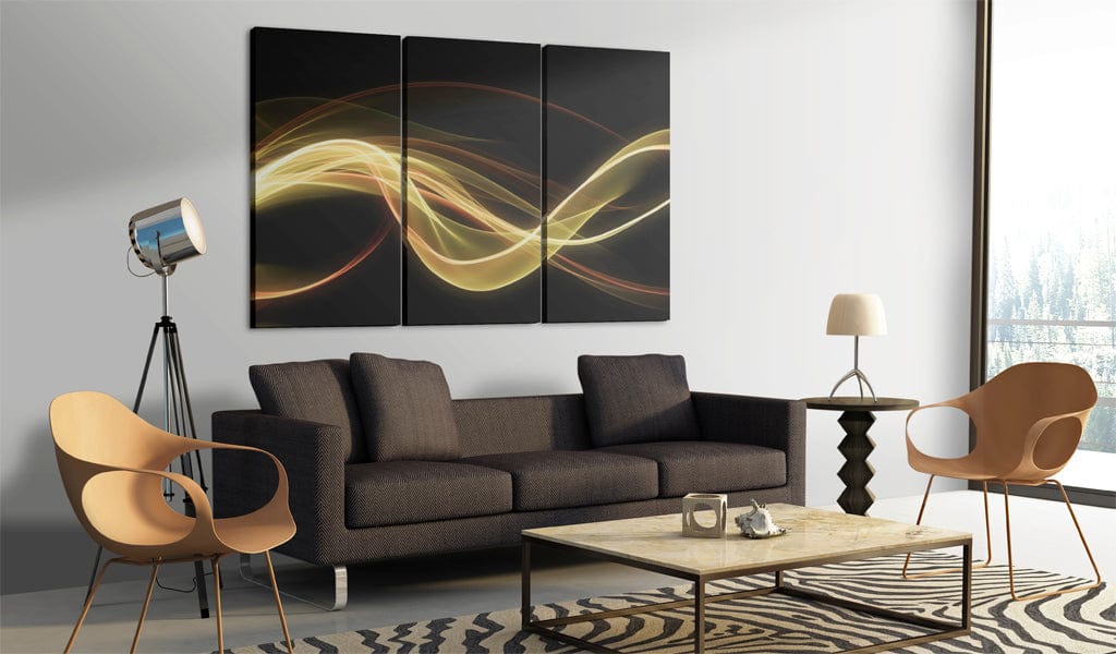 Glezna - A bright smoke on a black background 60x40 Home Trends