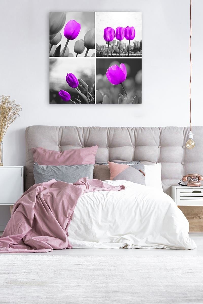 Kanva - A Set Of Purple Tulips  Home Trends DECO