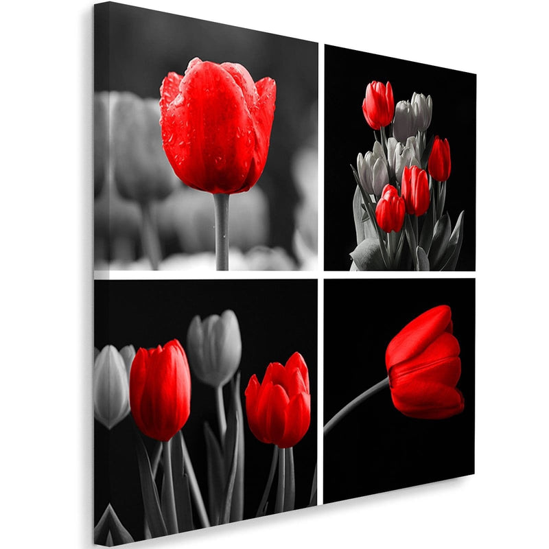 Kanva - A Set Of Red Tulips  Home Trends DECO