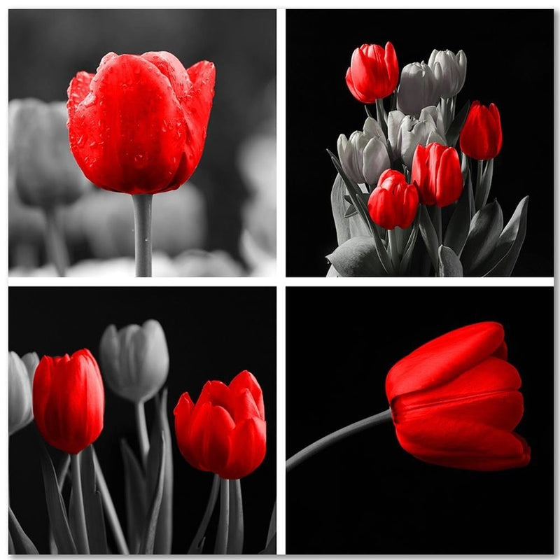 Kanva - A Set Of Red Tulips  Home Trends DECO
