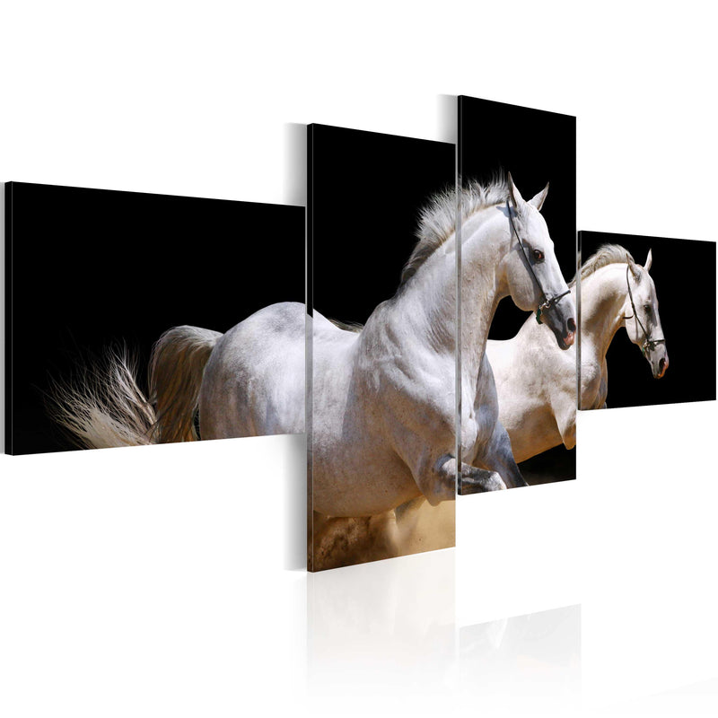 Kanva - Animal world- white horses galloping Home Trends