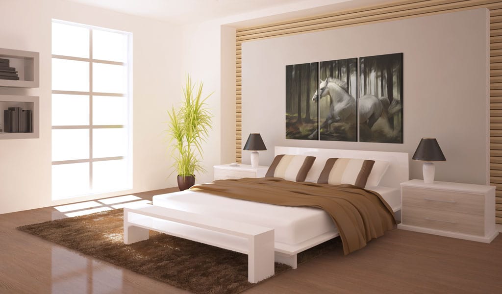 Glezna ar dabas tematiku - Balts zirgs starp kokiem Home Trends