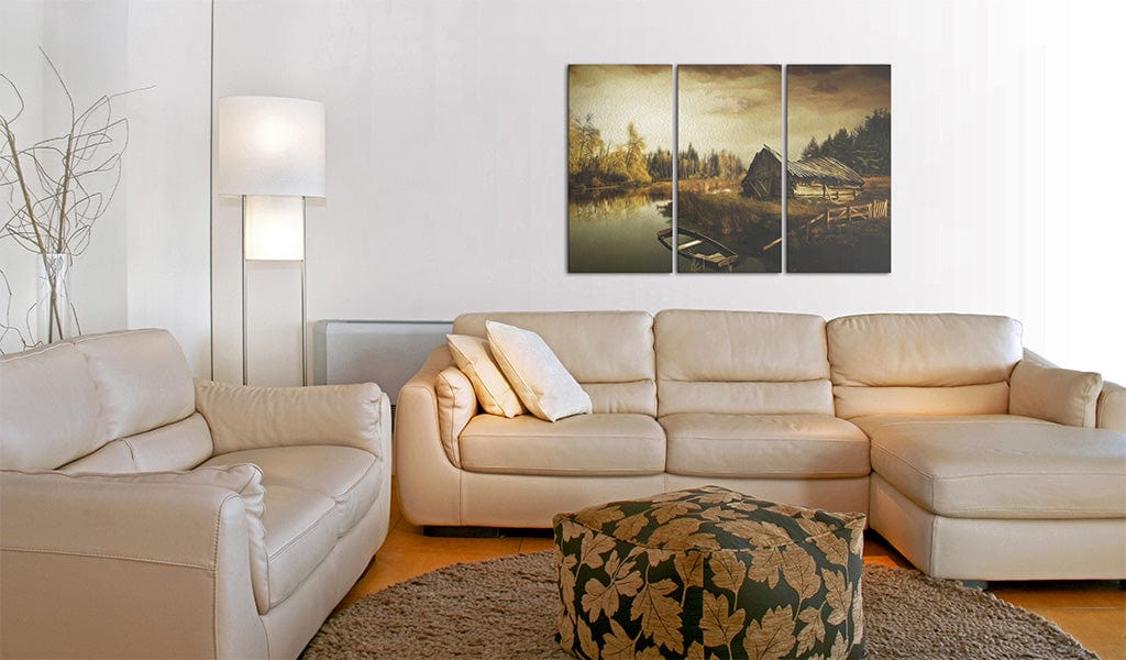 Glezna ar dabas tematiku - Idilliskais ciems - triptihs Home Trends