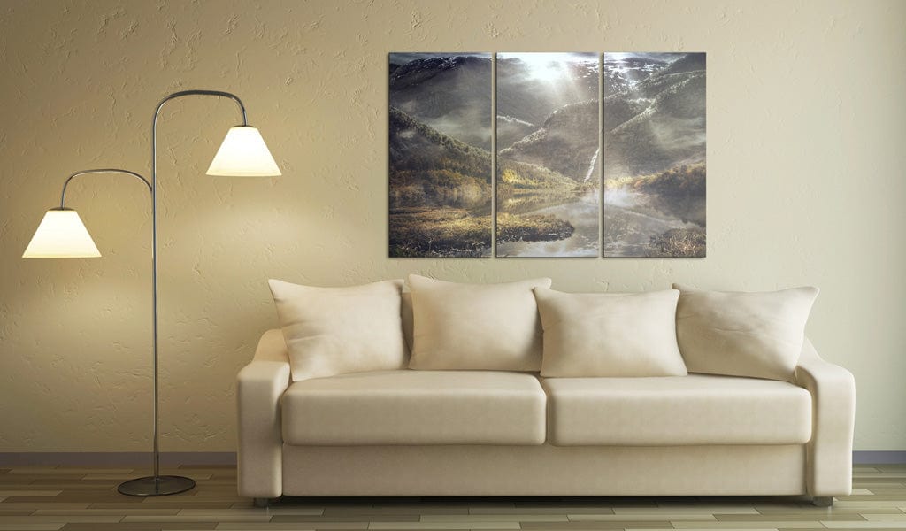 Glezna ar dabas tematiku - Miglas zeme - triptihs Home Trends