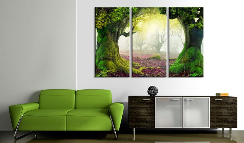 Glezna ar dabas tematiku - Noslēpumains mežs - triptihs Home Trends