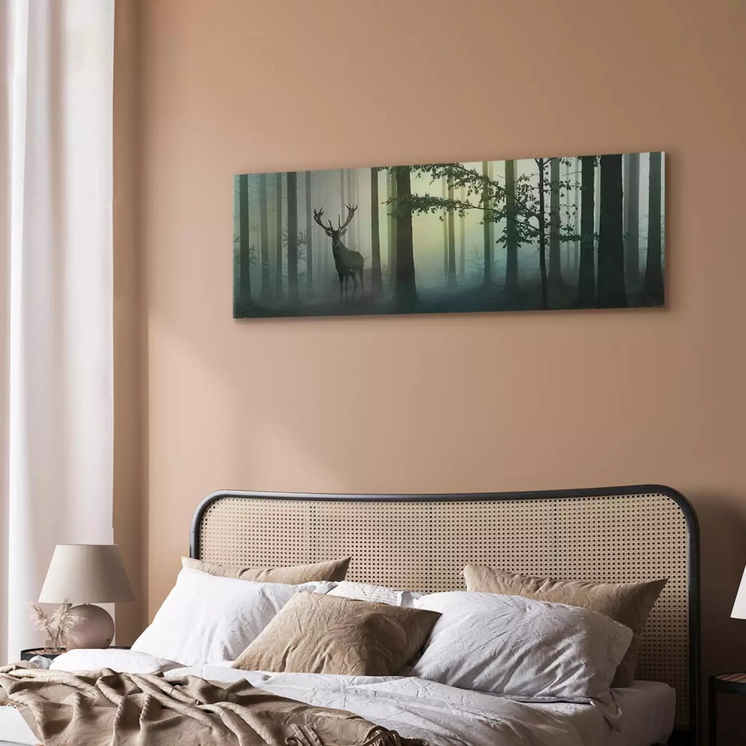 Kanva ar dabas tematiku - Rīts (1 daļa), zaļa krāsā, 149935 Home Trends