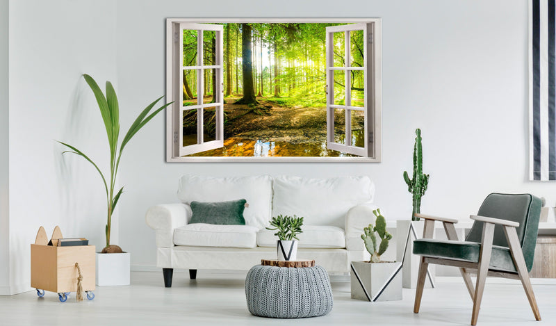 Glezna ar dabas tematiku - Skats no loga uz mežu Home Trends