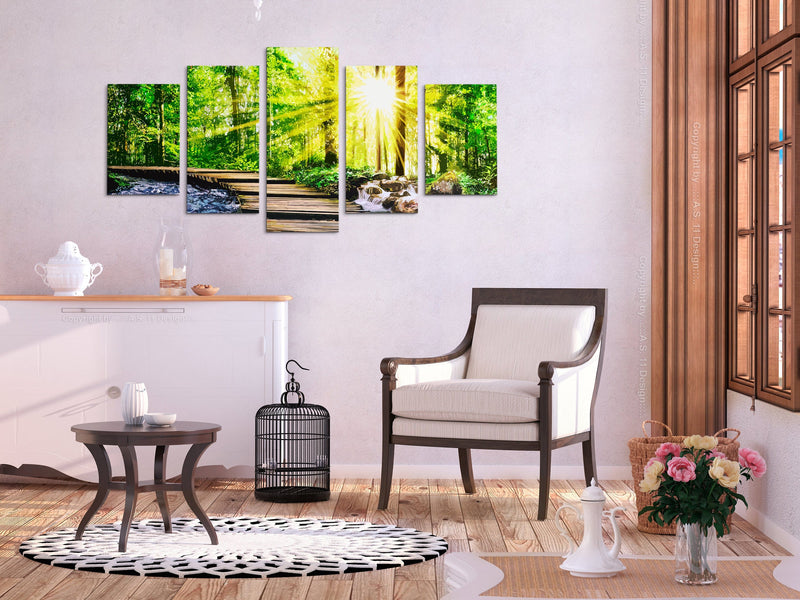 Glezna ar dabu - Meža tiltiņš (5 daļas) Plata Home Trends