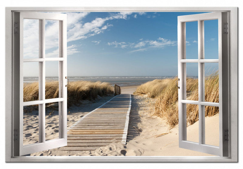 Glezna ar jūras skatu - Skats no loga uz pludmali Home Trends
