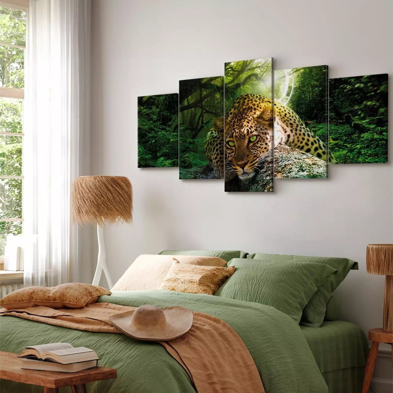 Kanva ar leopardu - Guļošs leopards (5-daļas), 108157 Home Trends