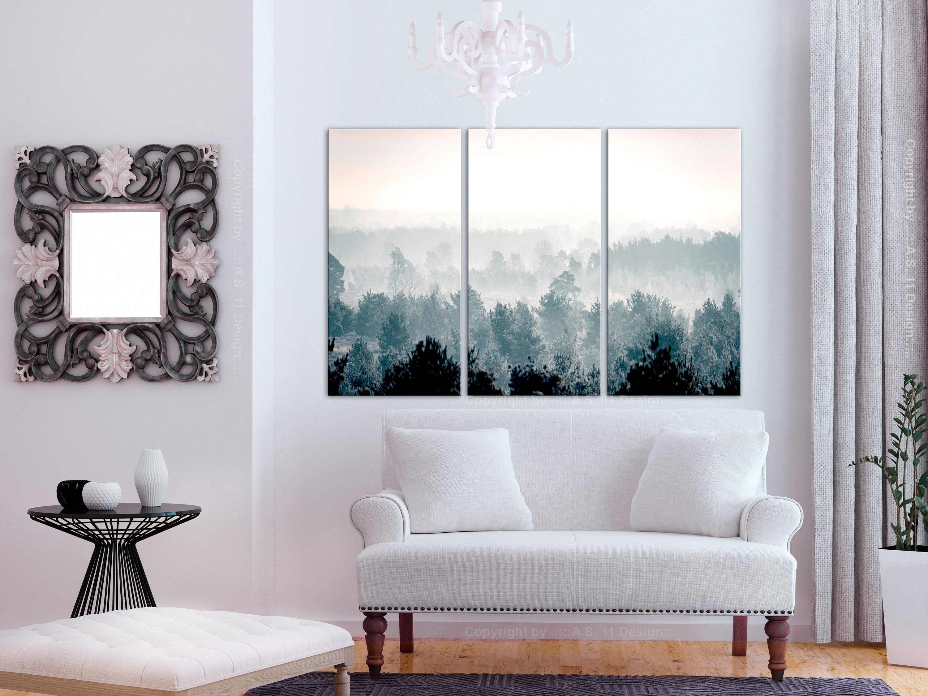 Glezna ar meža motīvu - Ziemas mežs (3 daļas) Home Trends