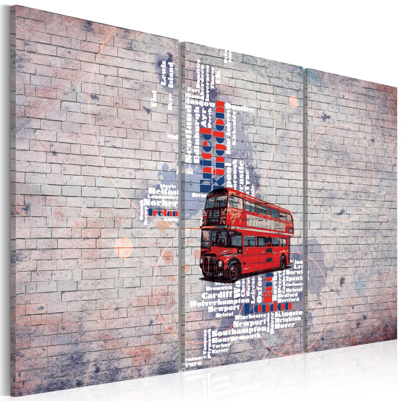Glezna - Around the Great Britain by Routemaster - triptych Home Trends