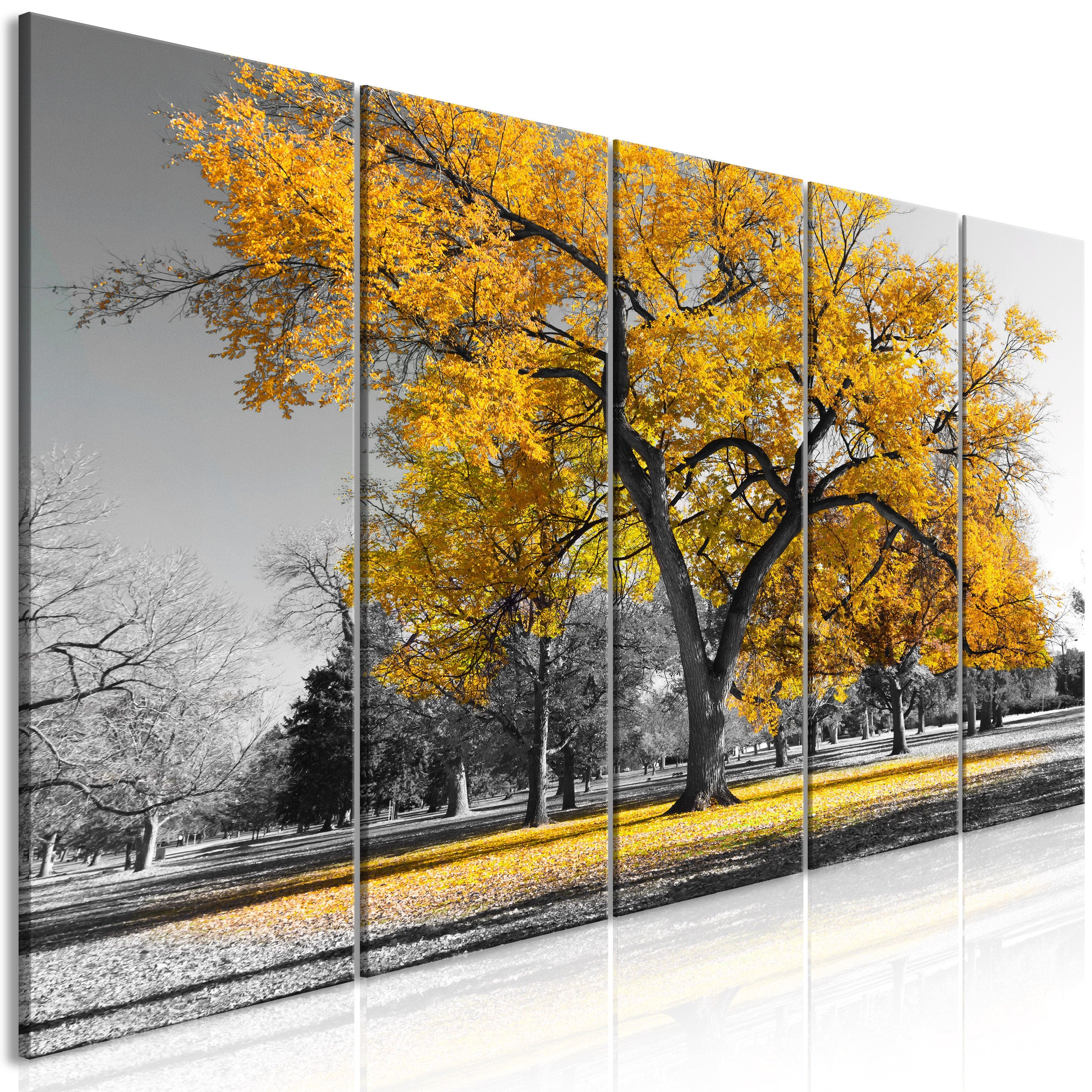 Glezna - Autumn in the Park (5 Parts) Narrow Gold Home Trends