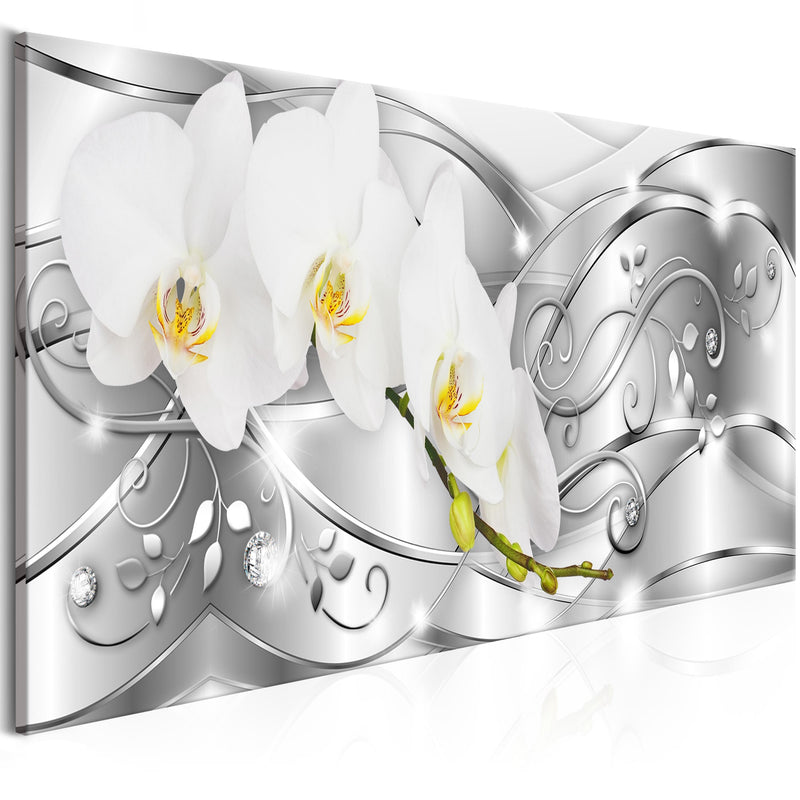 Glezna - Baltas orhidejas uz sudraba fona (1 daļa) Home Trends