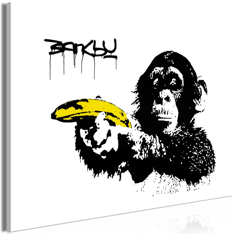 Glezna - Banksy_ Monkey with Banana (1 Part) Wide Home Trends