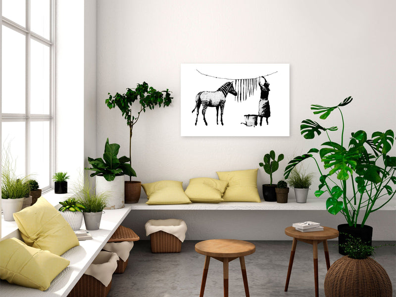 Glezna - Banksy_ Washing Zebra (1 Part) Wide Home Trends