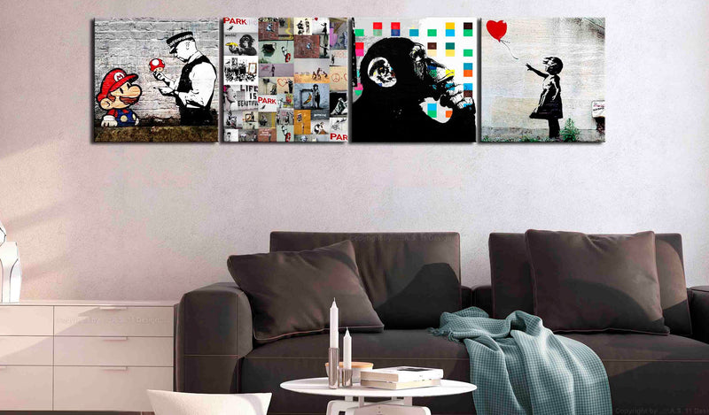 Kanva - Banksy Collage (4 Parts) Home Trends