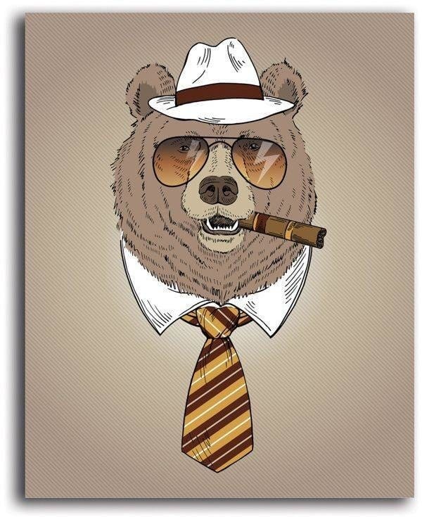 Kanva - Bear With Cigar  Home Trends DECO
