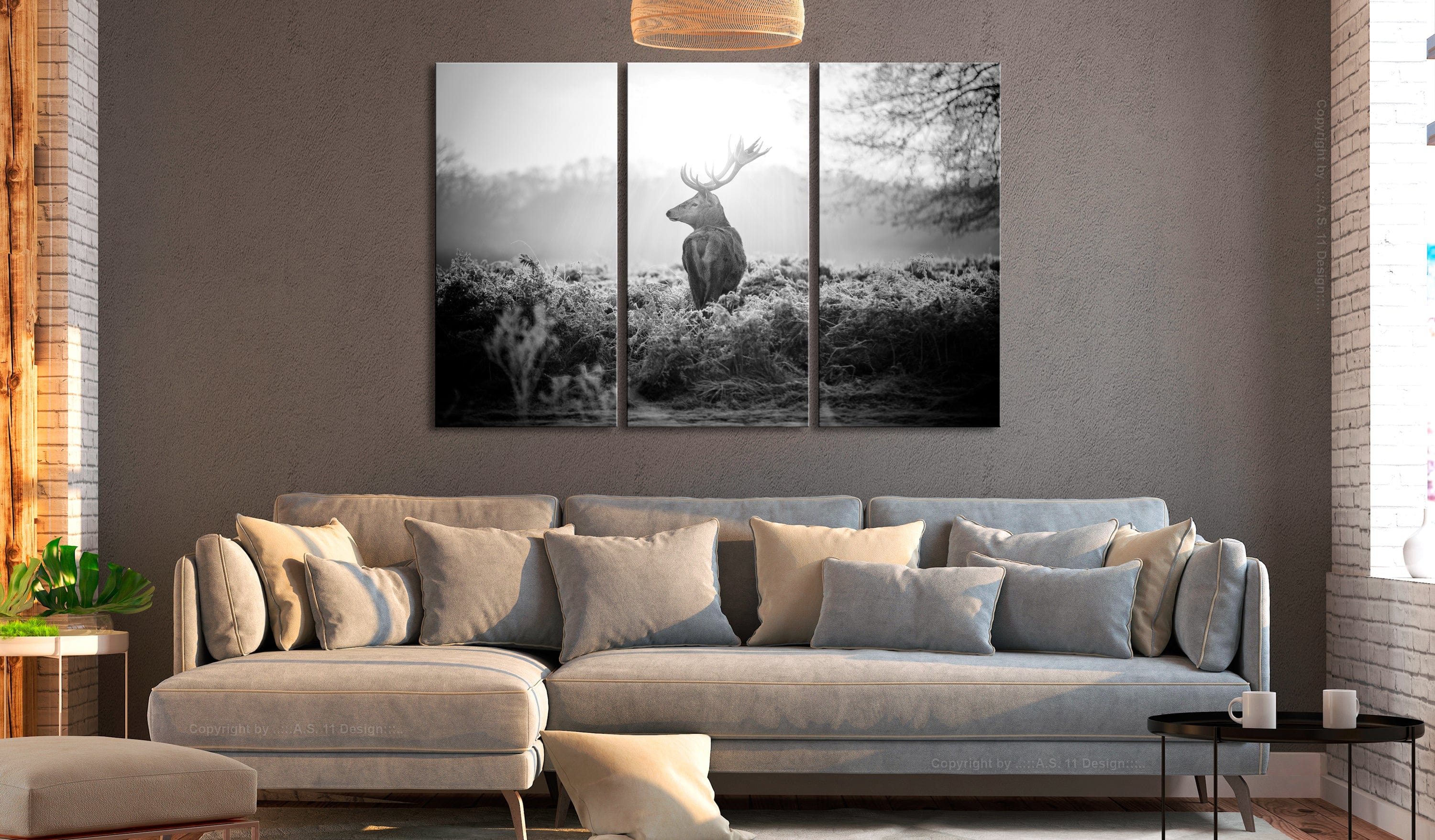 Glezna - Black and White Deer I Home Trends