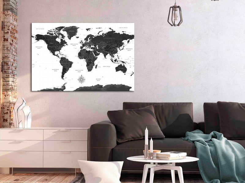 Glezna - Black and White Map (1 Part) Wide Home Trends