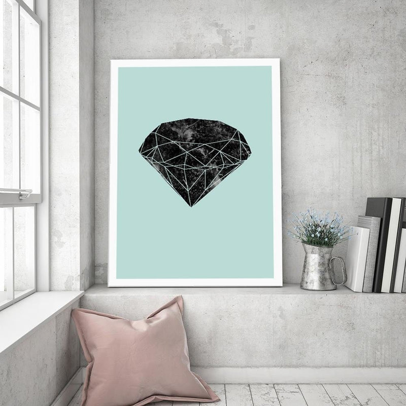 Kanva - Black Diamond On A Blue Background  Home Trends DECO