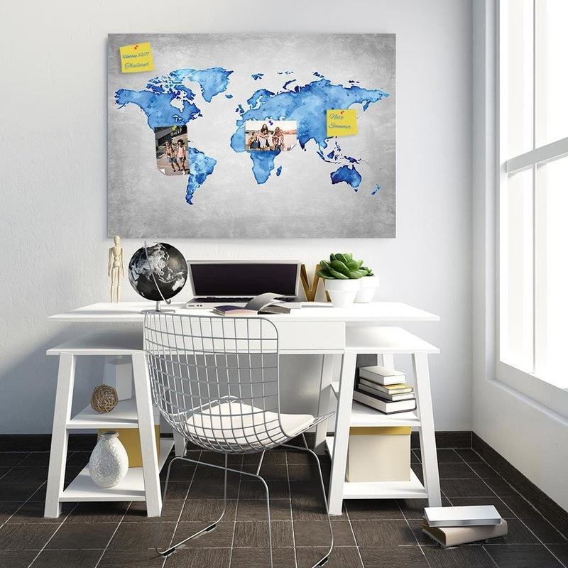 Kanva - Blue Map Of The World  Home Trends DECO