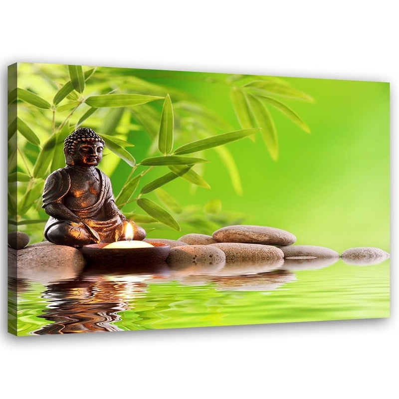 Kanva - Budda On The Green Background  Home Trends