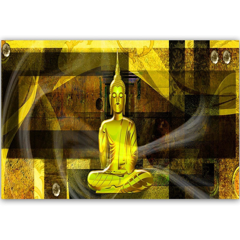 Kanva - Buddha Figure On Geometric Background 4  Home Trends DECO