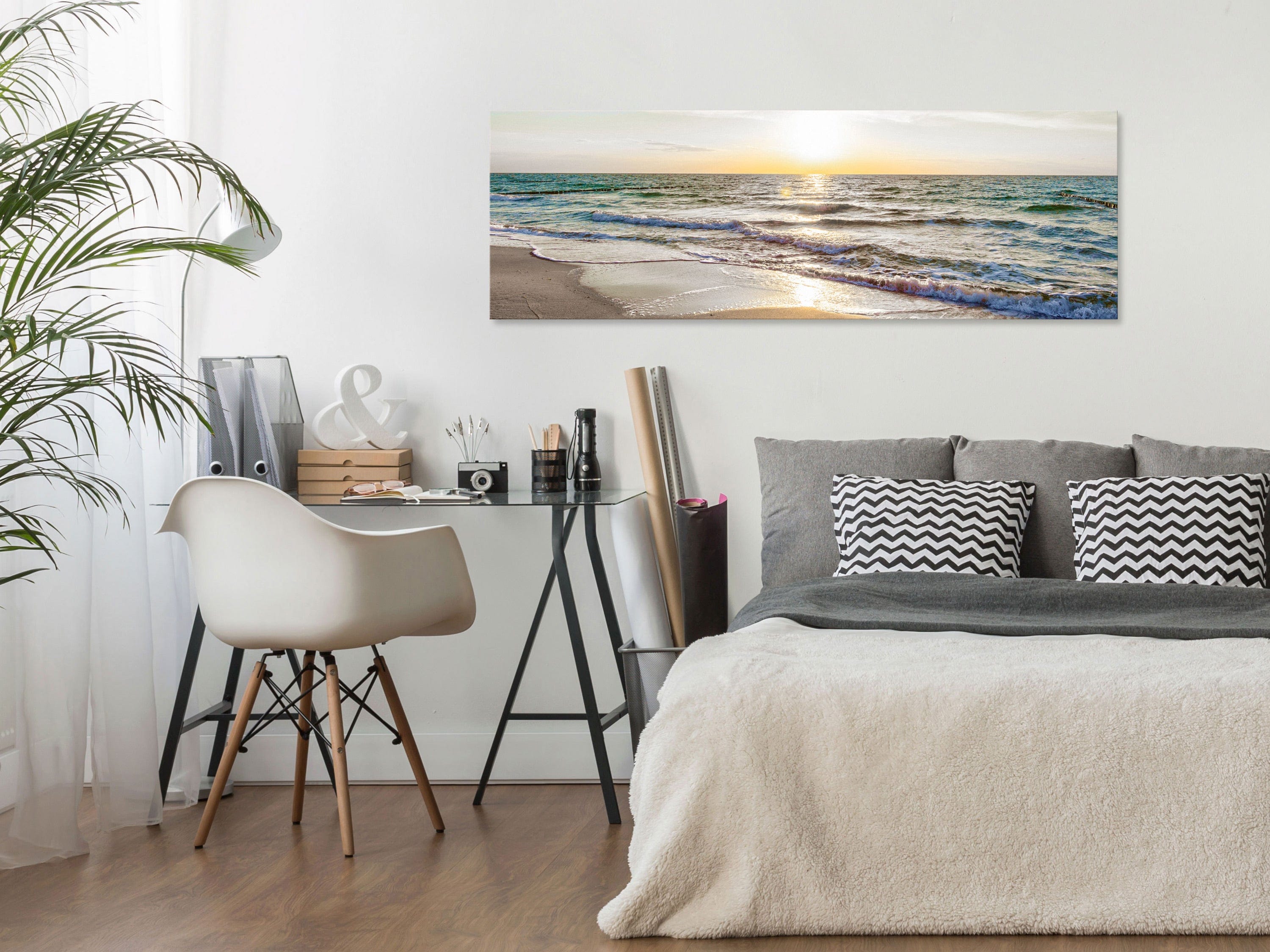 Glezna - Calm Waves (1 Part) Narrow Grey Home Trends