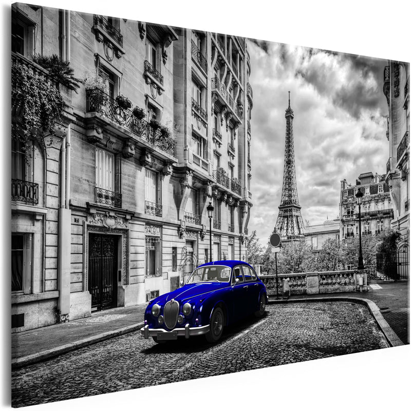 Glezna - Car in Paris (1 Part) Blue Wide Home Trends