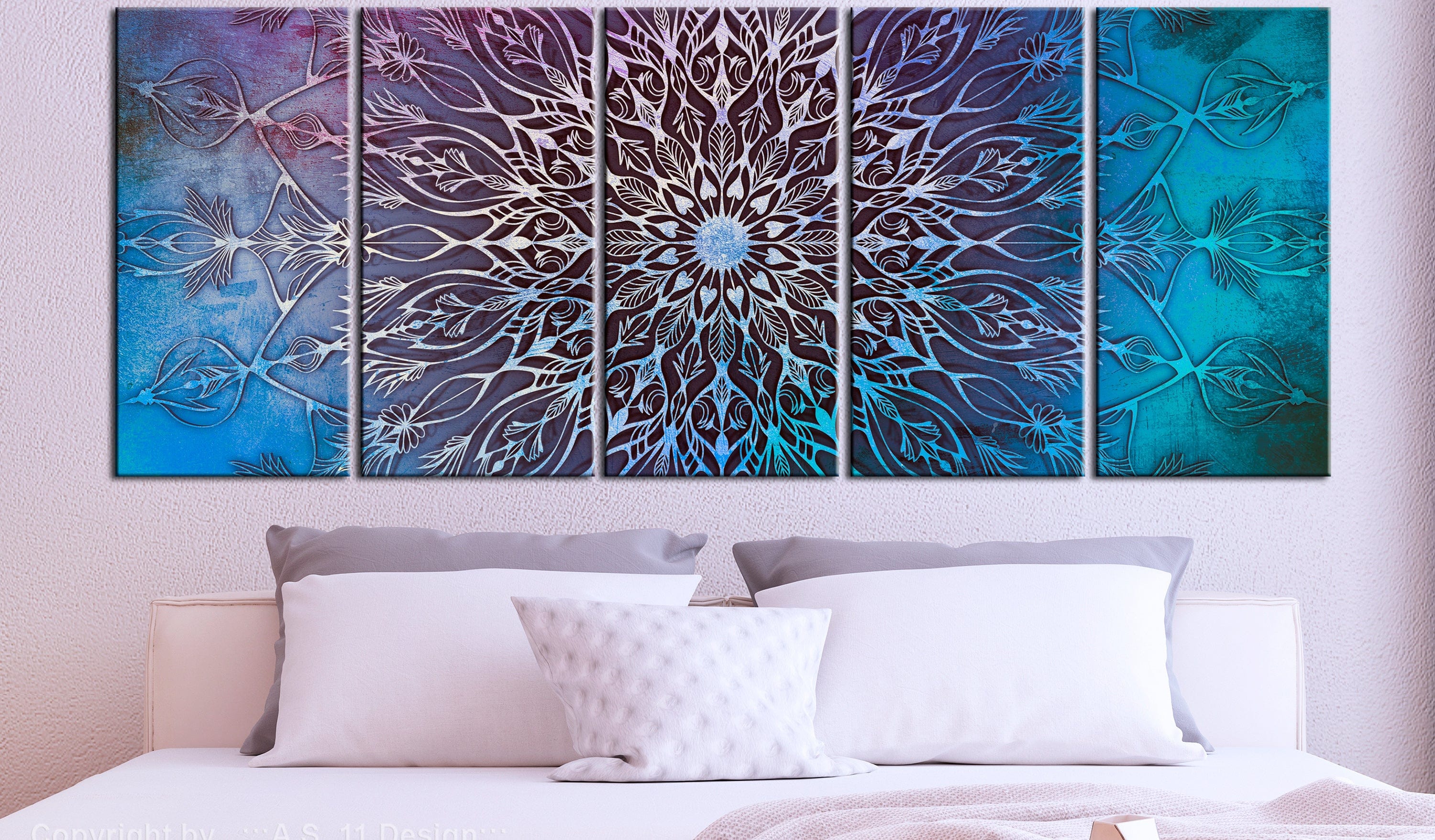 Glezna - Center (5 Parts) Narrow Blue Home Trends