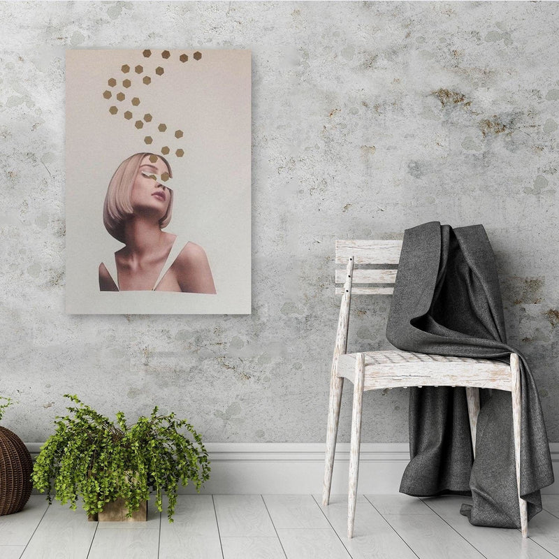 Kanva - Collage Woman Portrait Image Beige  Home Trends DECO