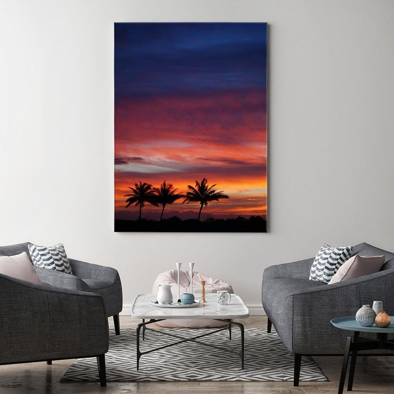 Kanva - Colorful Sky And Palm Trees  Home Trends DECO
