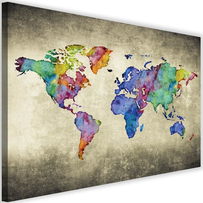 Kanva - Colorful Vintage World Map  Home Trends DECO