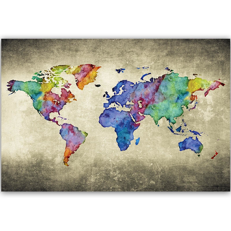 Kanva - Colorful Vintage World Map  Home Trends DECO