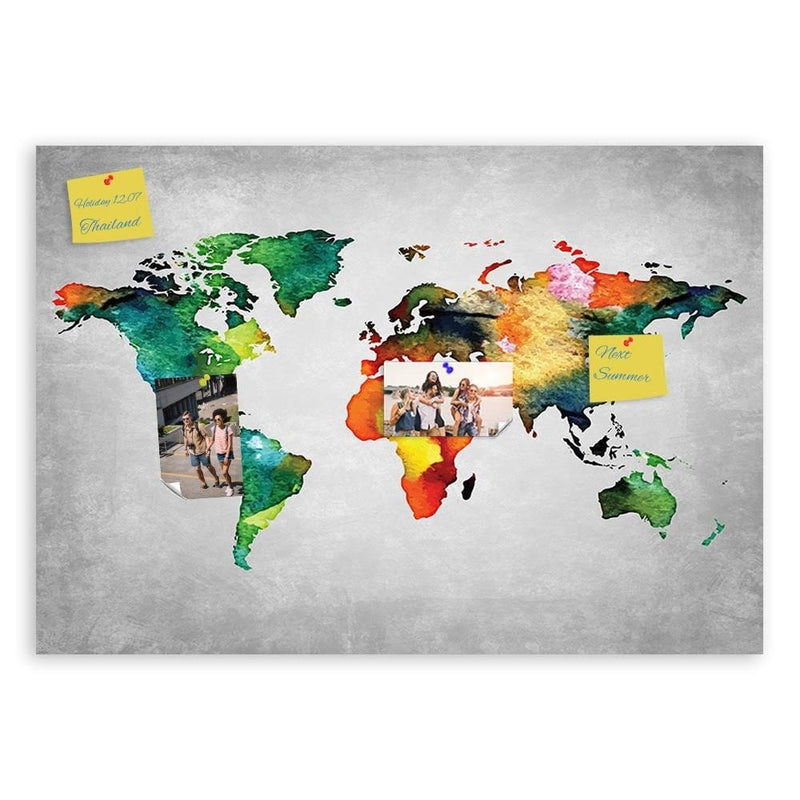 Kanva - Colorful World Map On Concrete 2  Home Trends DECO