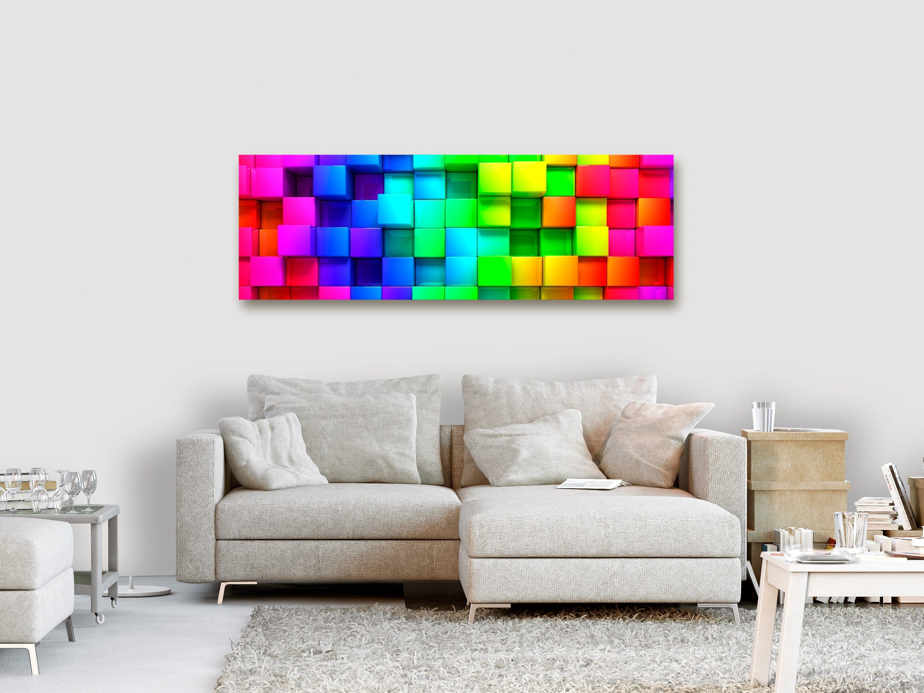 Glezna - Colourful Cubes (1 Part) Narrow Home Trends