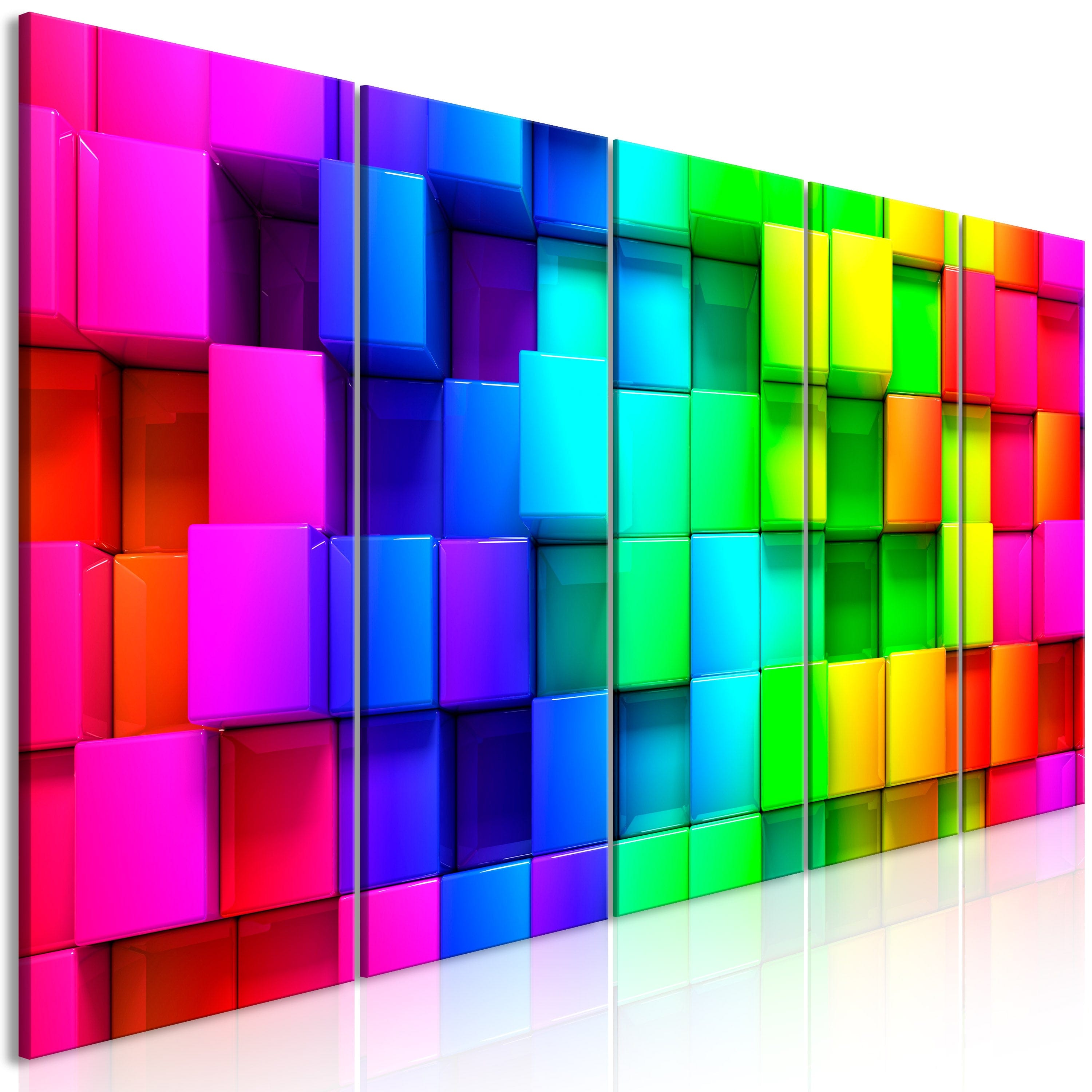 Glezna - Colourful Cubes (5 Parts) Narrow Home Trends