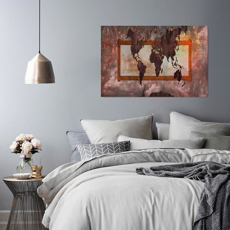 Kanva - Composition With A World Map 5  Home Trends DECO