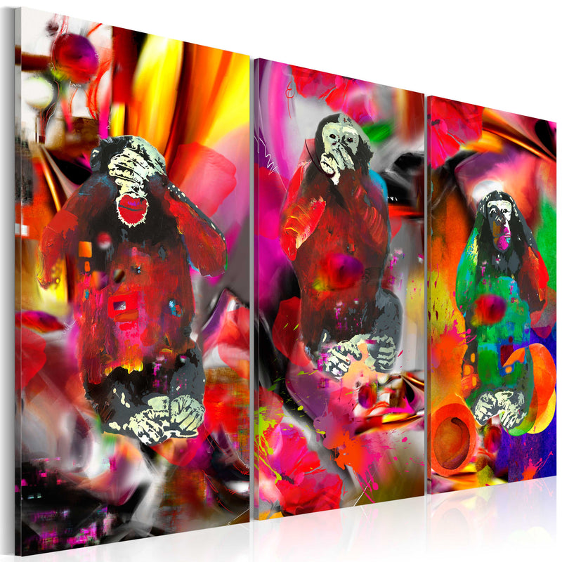 Glezna - Crazy Monkeys - triptych Home Trends
