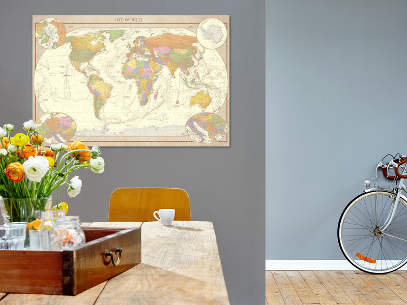 Glezna - Cream World Map Home Trends