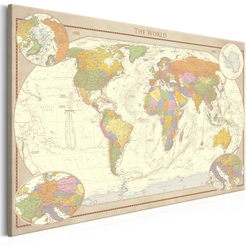 Kanva - Cream World Map Home Trends