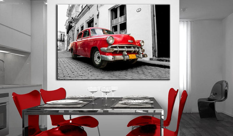 Kanva - Cuban Classic Car (Red) Home Trends