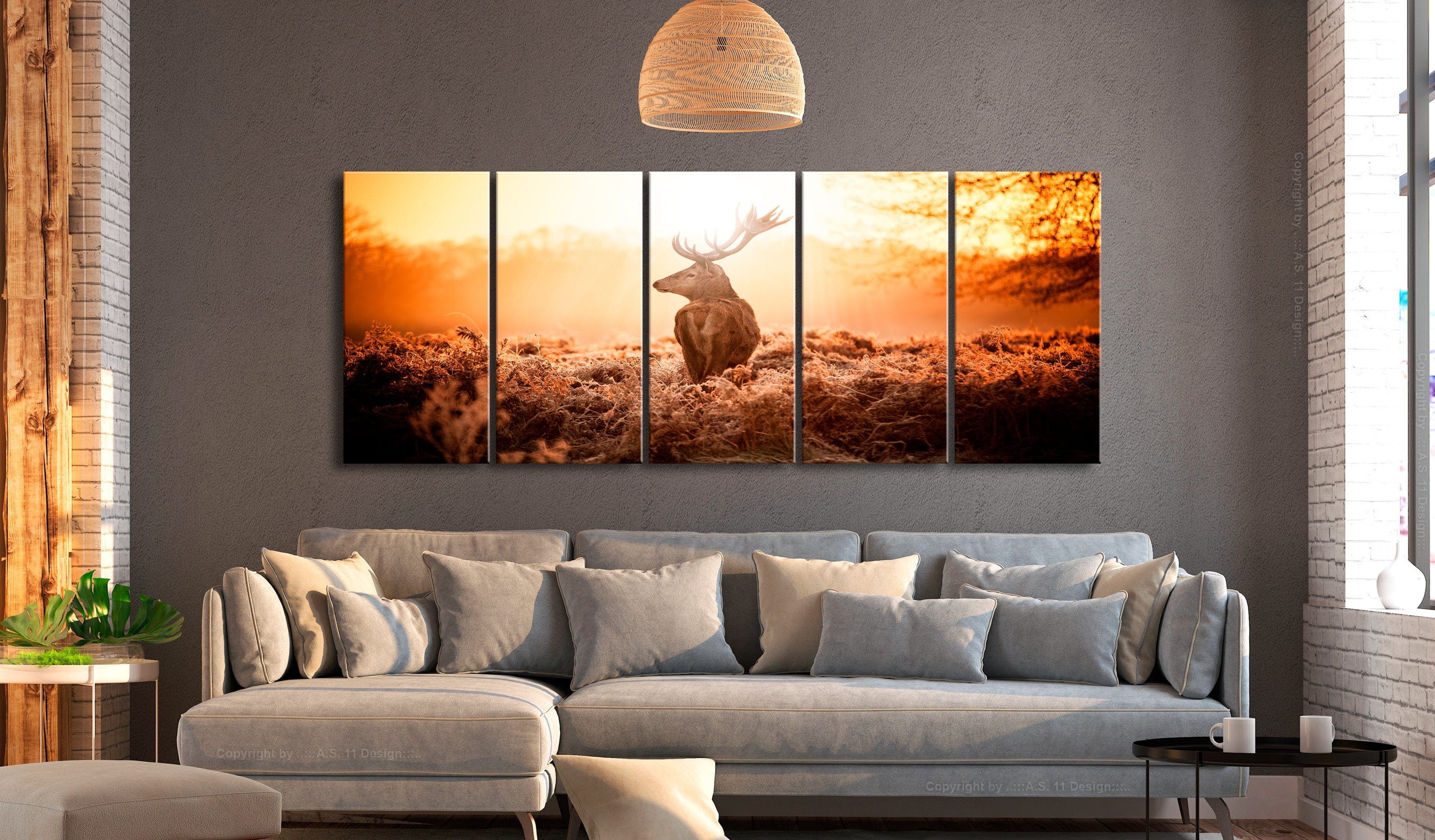 Glezna - Deer at Sunset Home Trends