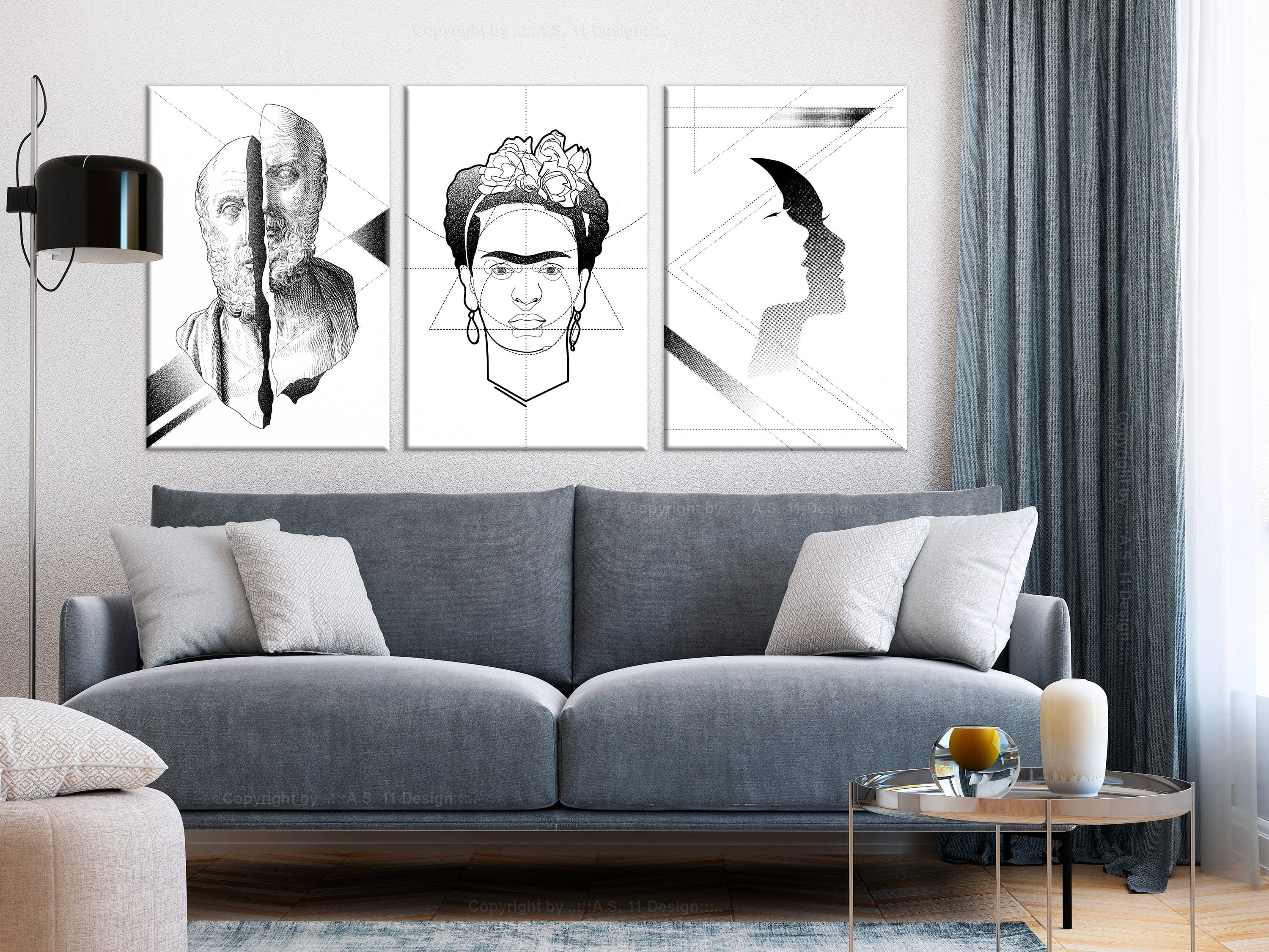 Glezna - Facial Composition (3 Parts) 120x60 Home Trends