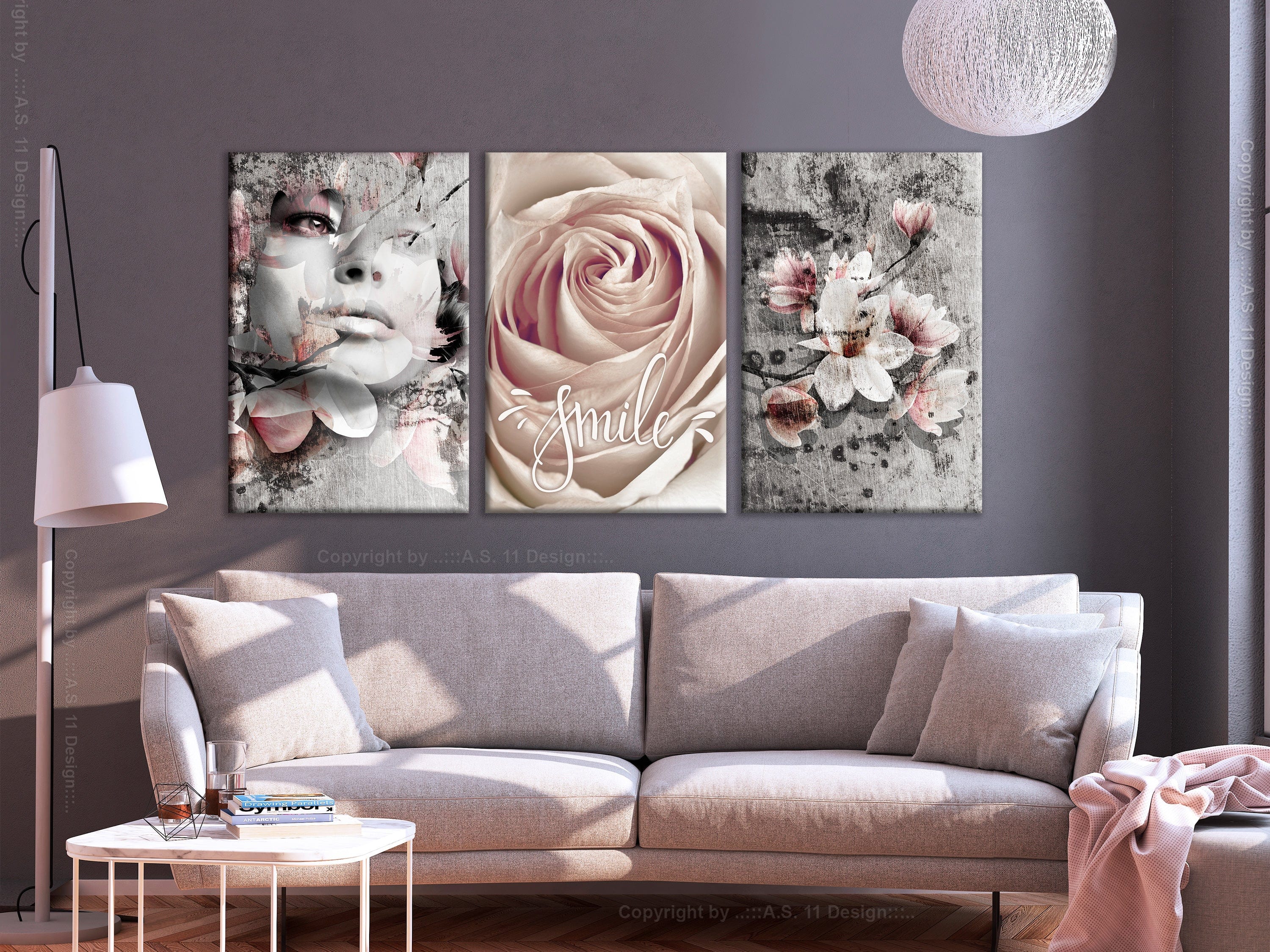 Glezna - Floral Smile (3 Parts) 120x60 Home Trends