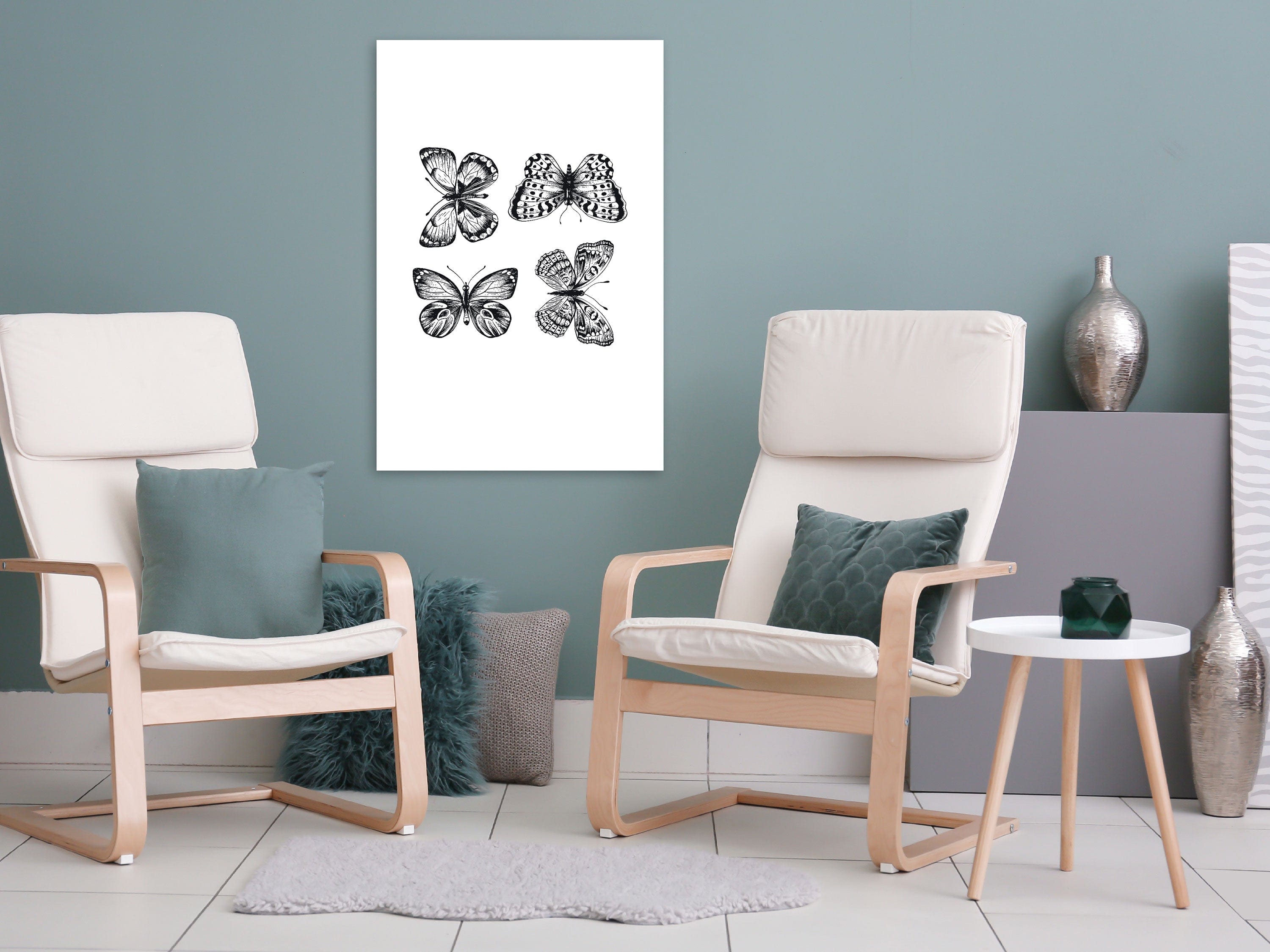 Glezna - Four Butterflies (1 Part) Vertical Home Trends